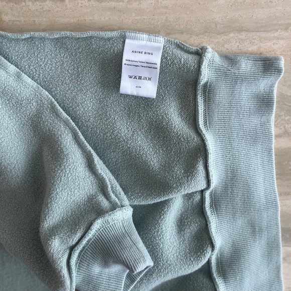 Anine Bing Jaci University London Sweatshirt - Washed Faded Seafoam Medium - Picture 8 of 12
